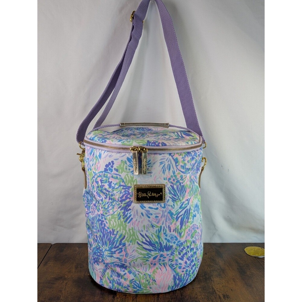 Lilly Pulitzer Soft Beach Cooler Bag Insulated Shell of a Party Blue Purple